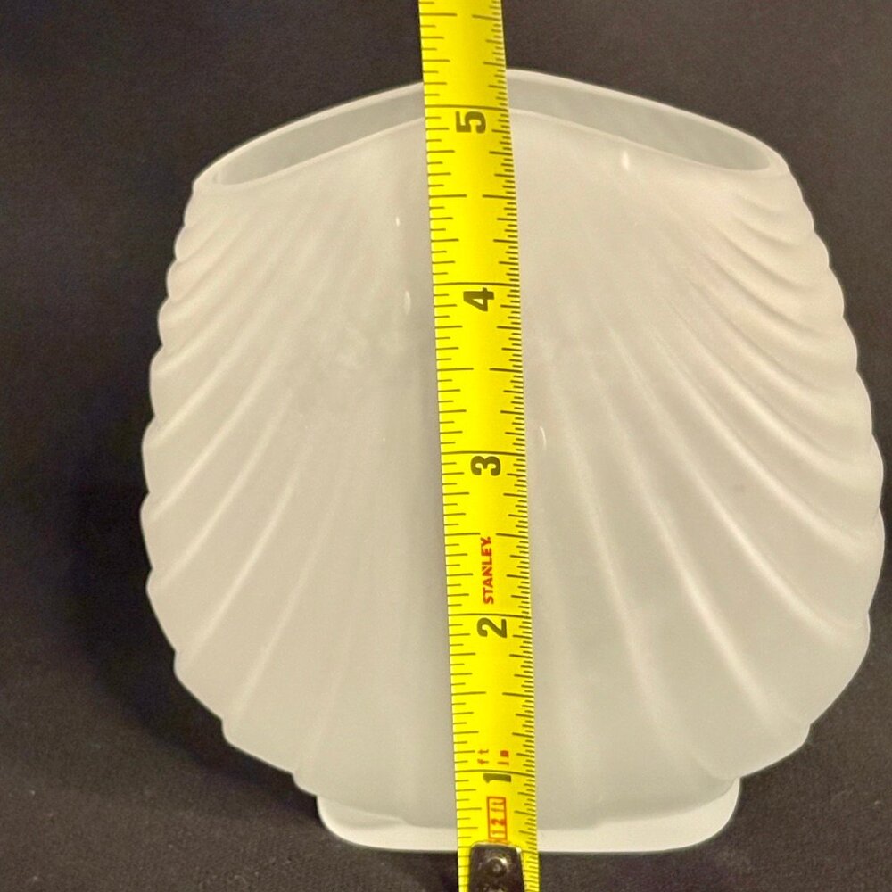Two’s Company Satin Frosted Handblown Glass Vase | Wavy Art Glass 4.5"x5" Vntg